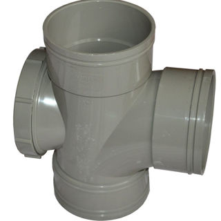 Picture of 110mm Triple Socket Access Tee Solvent Grey